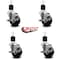 Service Caster 3.5'' Phenolic Swivel 1-7/8'' Expanding Stem Caster Set with Brake, 4PK SCC-EX20S3514-PHS-TLB-178-4 - alternate 4